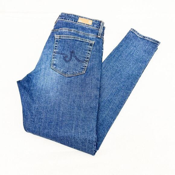 AG Farrah High Rise Skinny Denim Jeans Med-dark Wash Japanese Fabric Size 31 - Picture 9 of 9